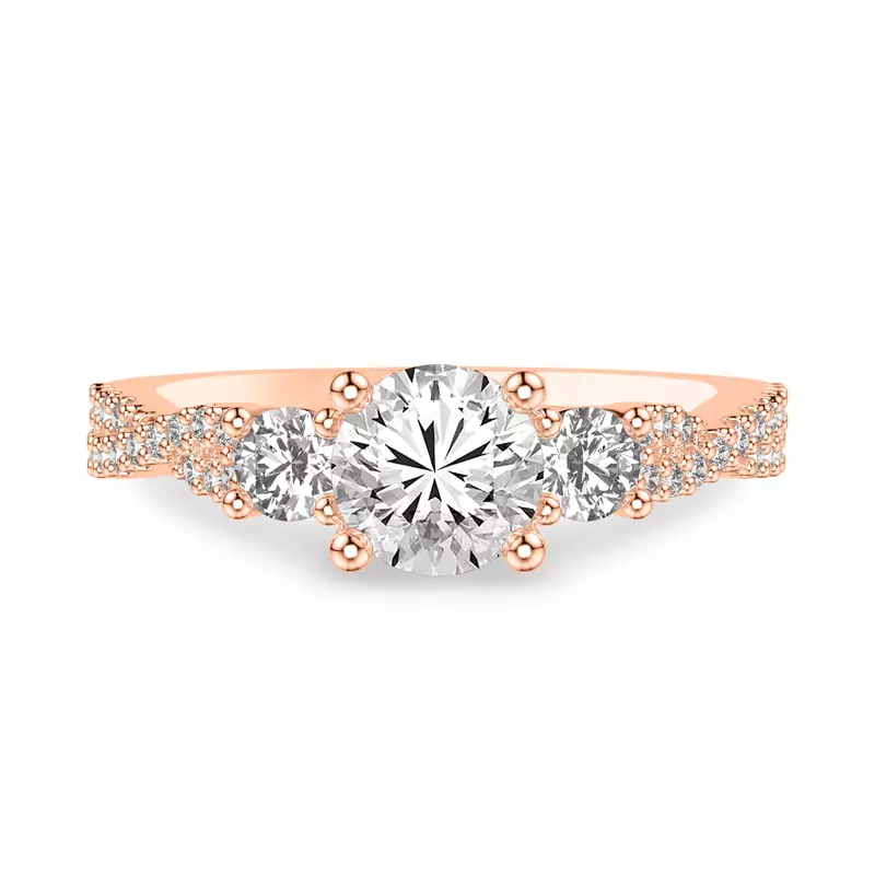 Presley 3-Stone Pave Engagement Ring