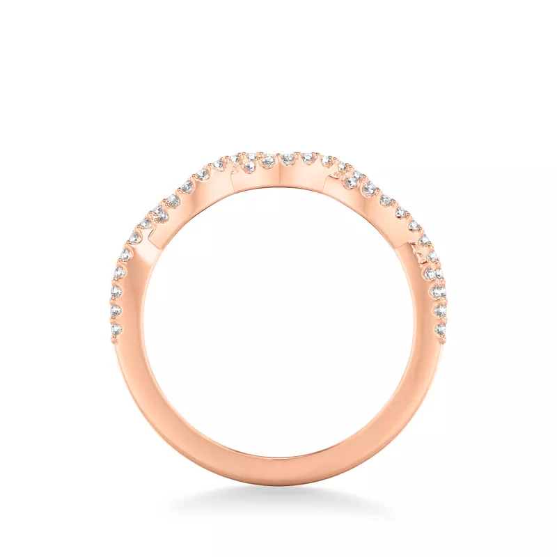 14K Rose Gold Presley Twist Pave Diamond Band