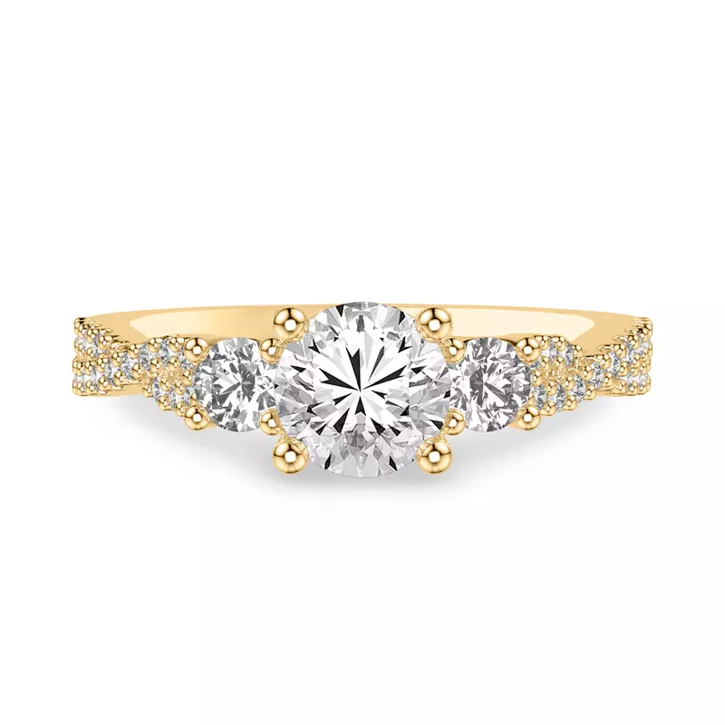 Presley 3-Stone Pave Engagement Ring