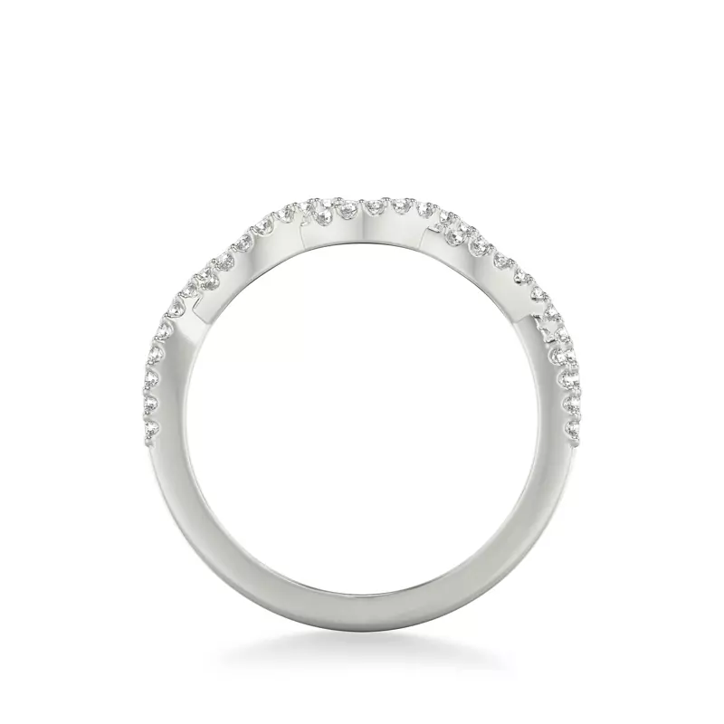 18K White Gold Presley Twist Pave Diamond Band