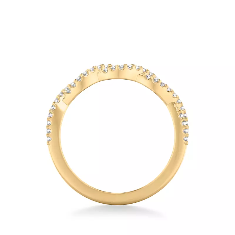 18K Yellow Gold Presley Twist Pave Diamond Band