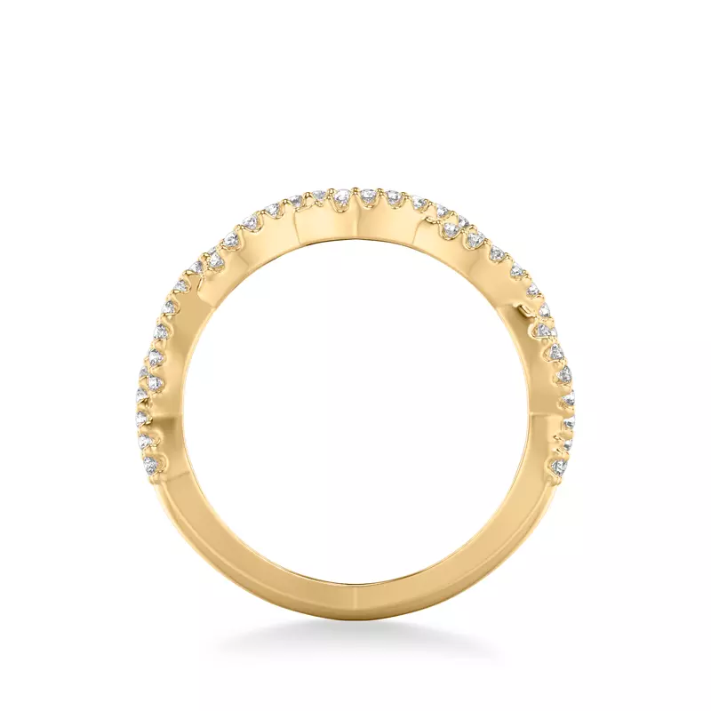 18K Yellow Gold Elsa Contemporary Twist Diamond Band