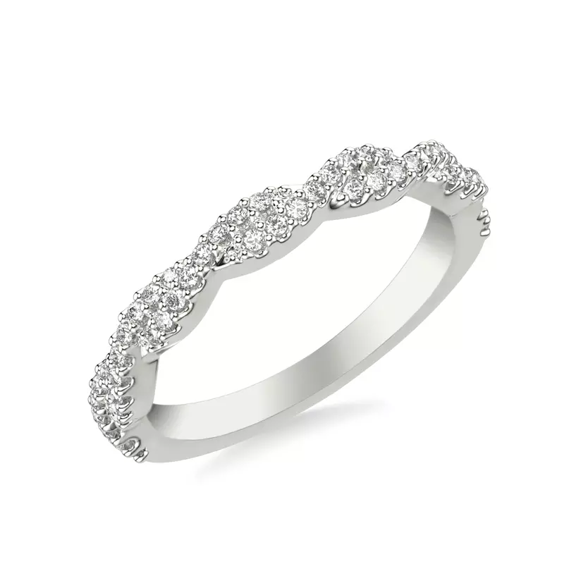 Platinum Elsa Contemporary Twist Diamond Band