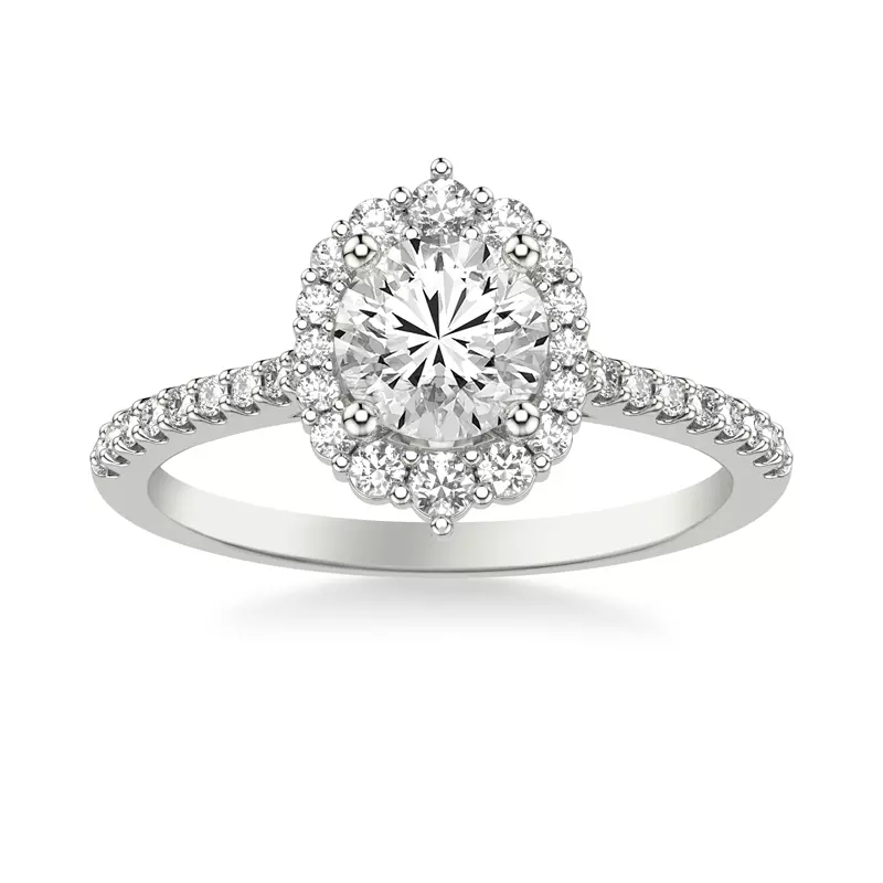 14K White Gold Taylor Modern Halo Engagement Ring