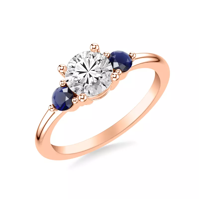 14K Rose Gold Aisling Sapphire Accent Engagement Ring