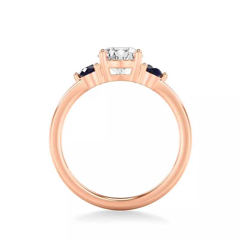 14K Rose Gold Aisling Sapphire Accent Engagement Ring