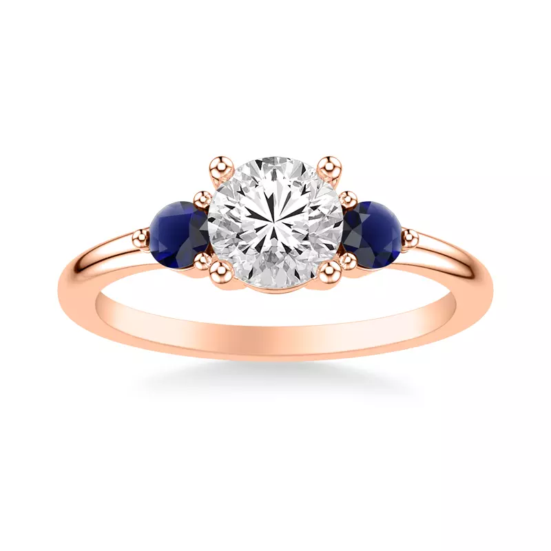 14K Rose Gold Aisling Sapphire Accent Engagement Ring