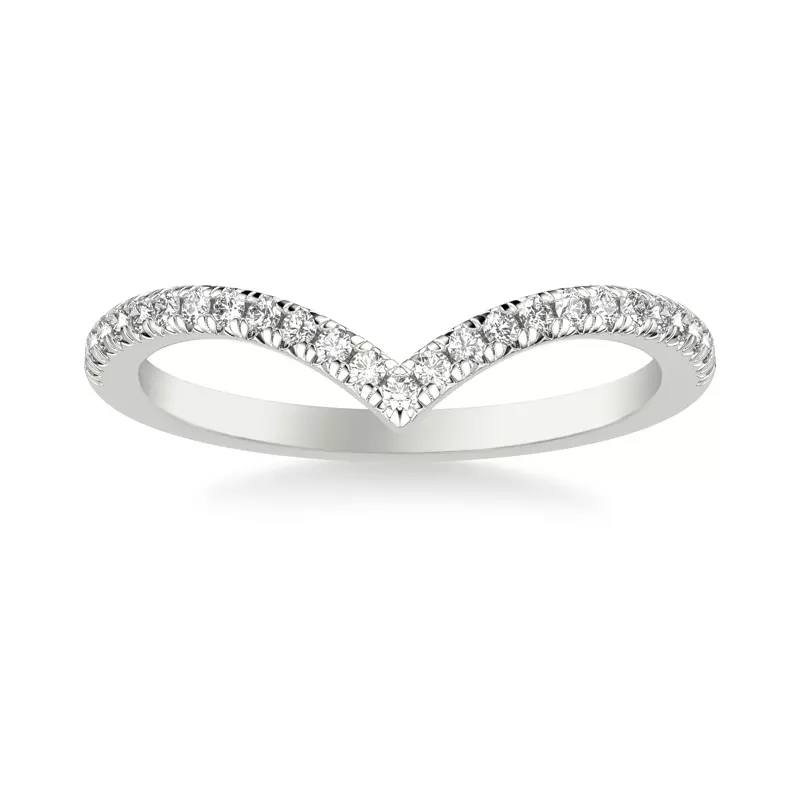 18K White Gold Aisling Pavé Diamond V-Band