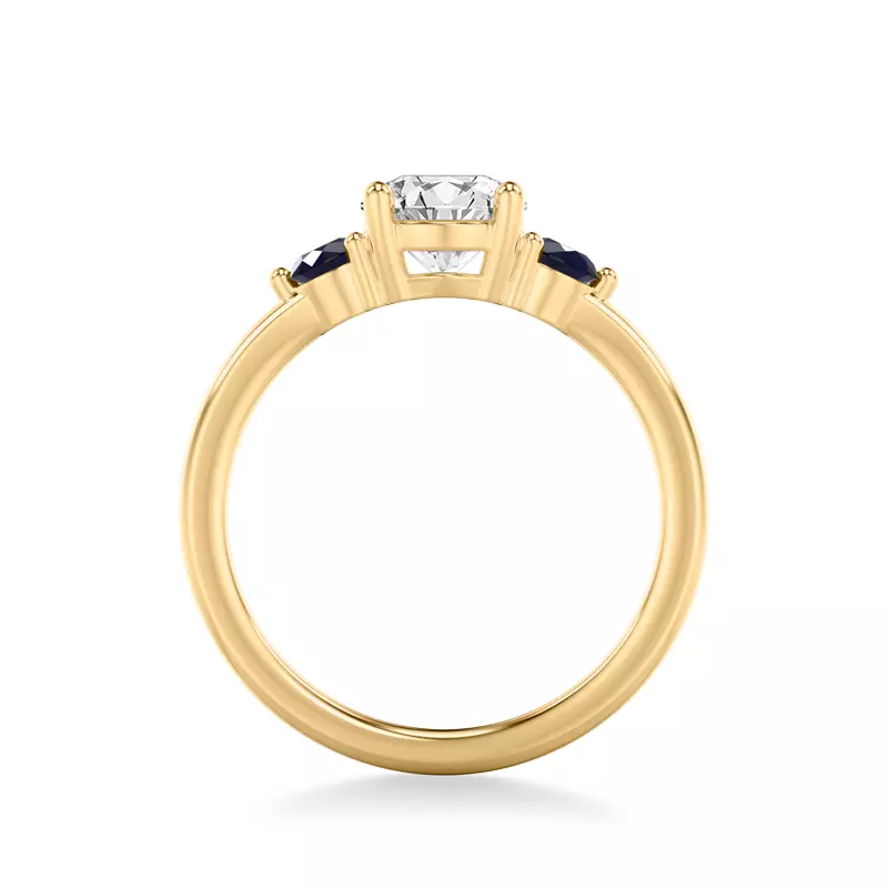 18K Yellow Gold Aisling Sapphire Accent Engagement Ring