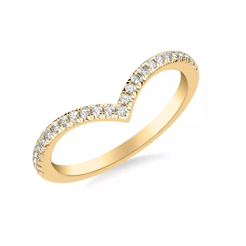18K Yellow Gold Aisling Pavé Diamond V-Band