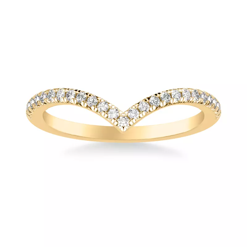 18K Yellow Gold Aisling Pavé Diamond V-Band