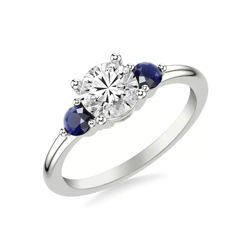 Platinum Aisling Sapphire Accent Engagement Ring