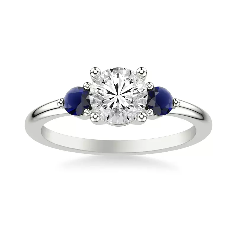 Platinum Aisling Sapphire Accent Engagement Ring