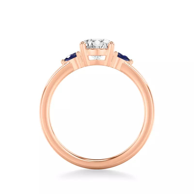 14K Rose Gold Zahra Sapphire Accent Engagement Ring