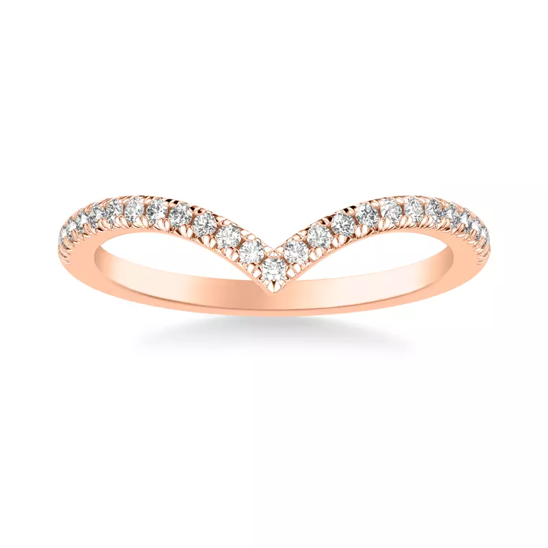 14K Rose Gold Zahra Pavé Diamond V-Band