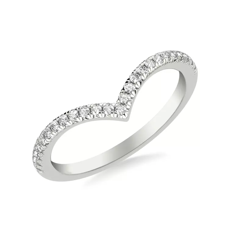 14K White Gold Zahra Pavé Diamond V-Band