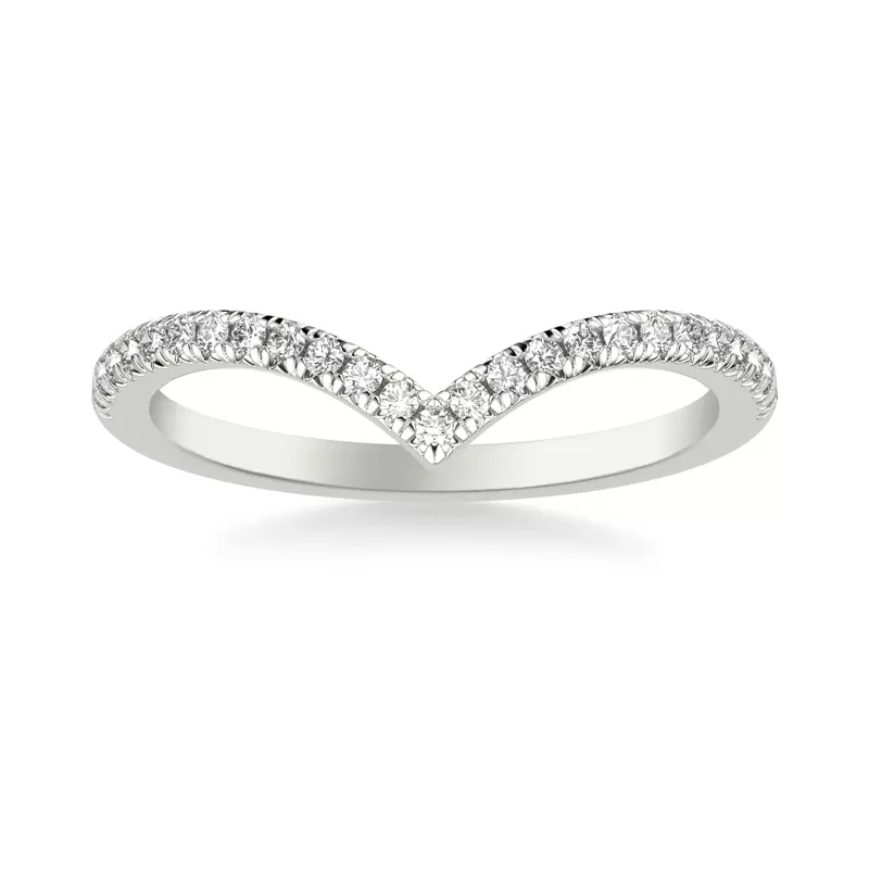 14K White Gold Zahra Pavé Diamond V-Band