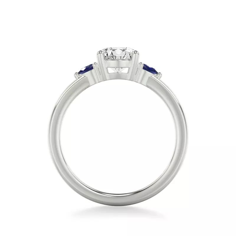 Platinum Zahra Sapphire Accent Engagement Ring