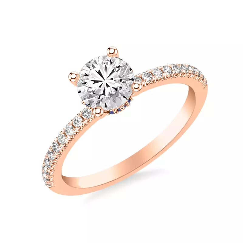 14K Rose Gold Maisie Sapphire Accent Engagement Ring