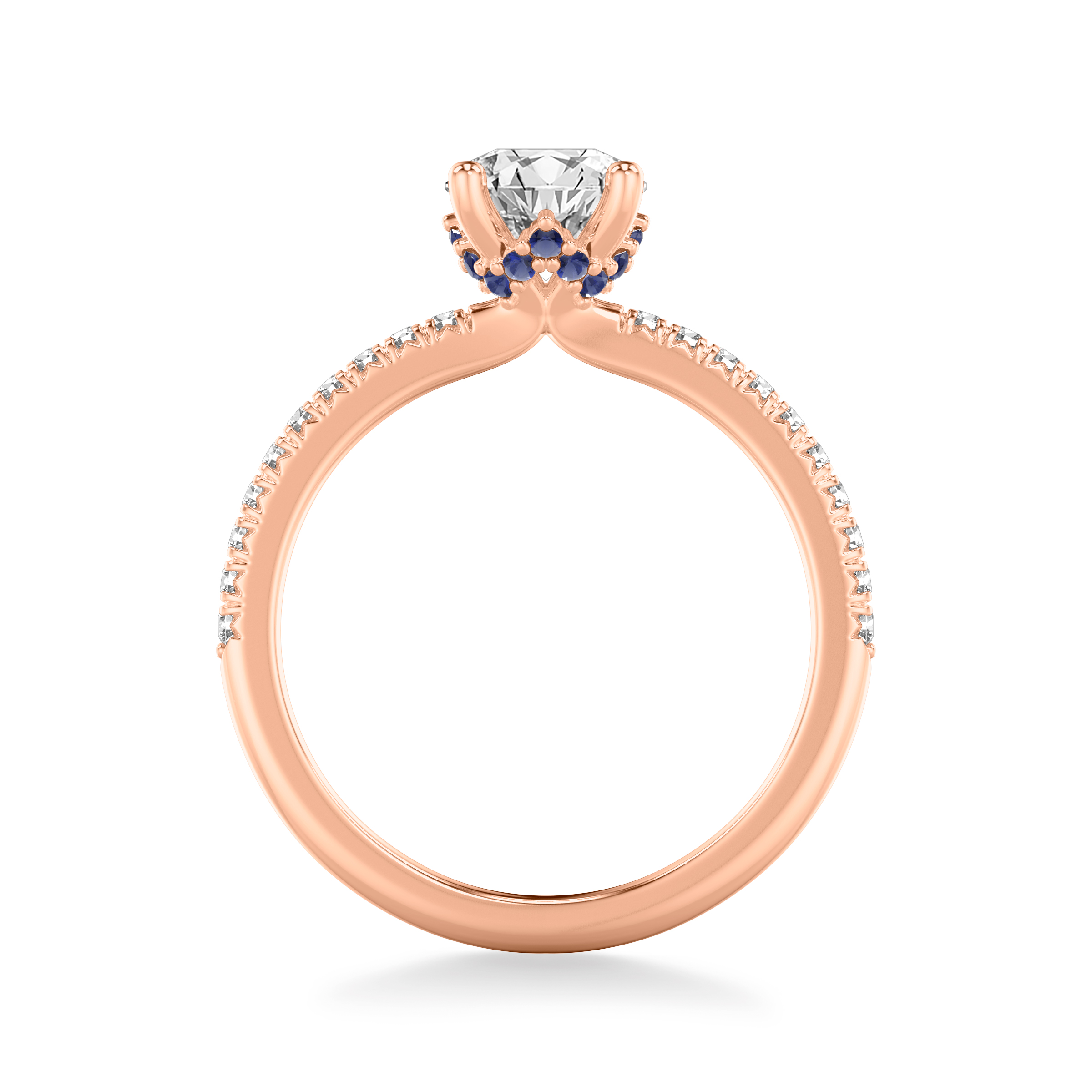 14K Rose Gold Maisie Sapphire Accent Engagement Ring