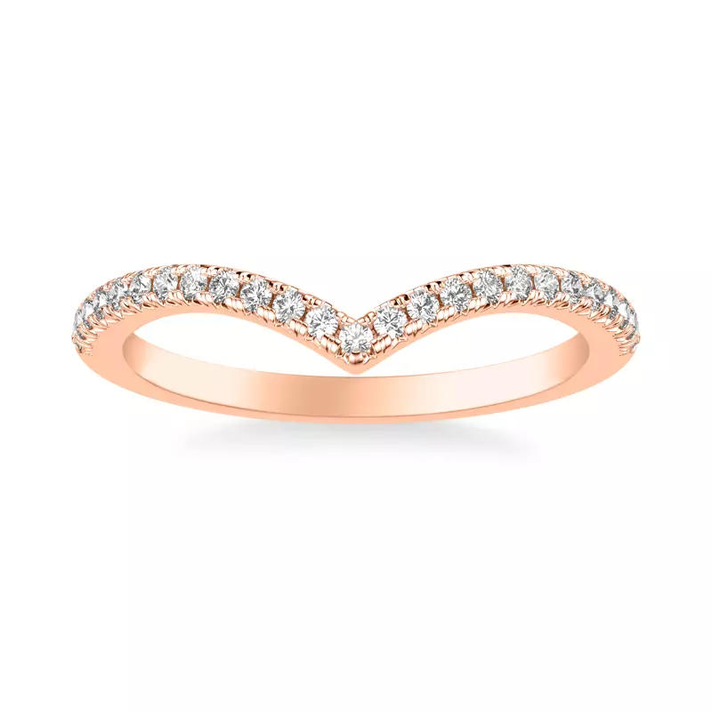 14K Rose Gold Maisie Pavé Diamond V-Band