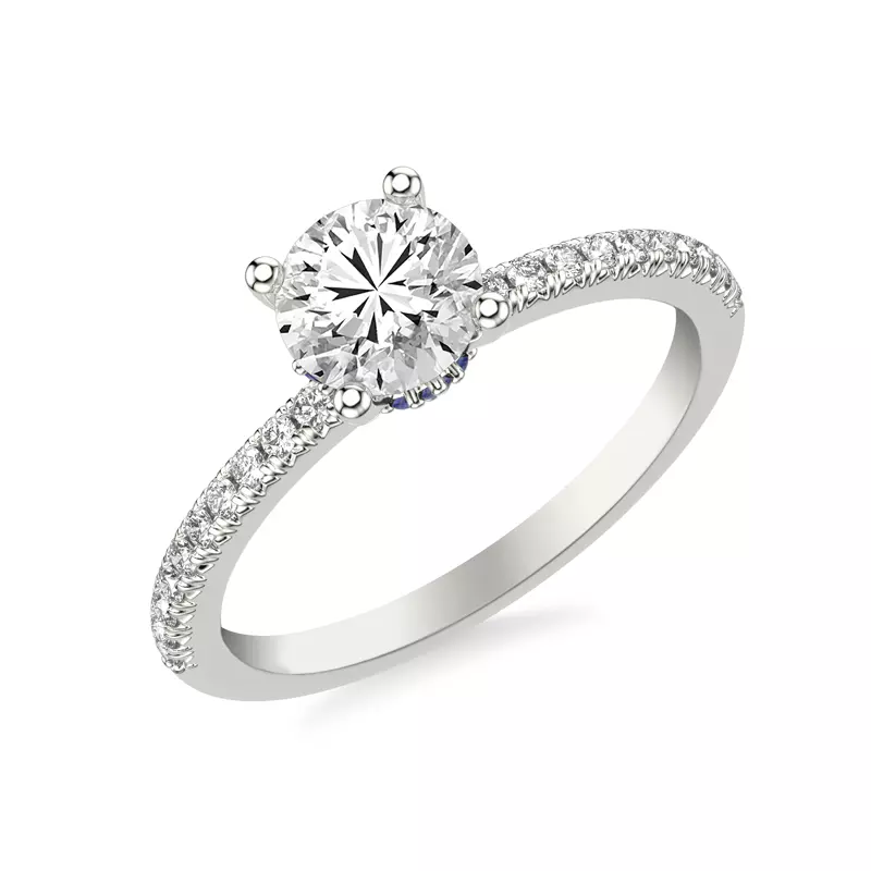14K White Gold Maisie Sapphire Accent Engagement Ring