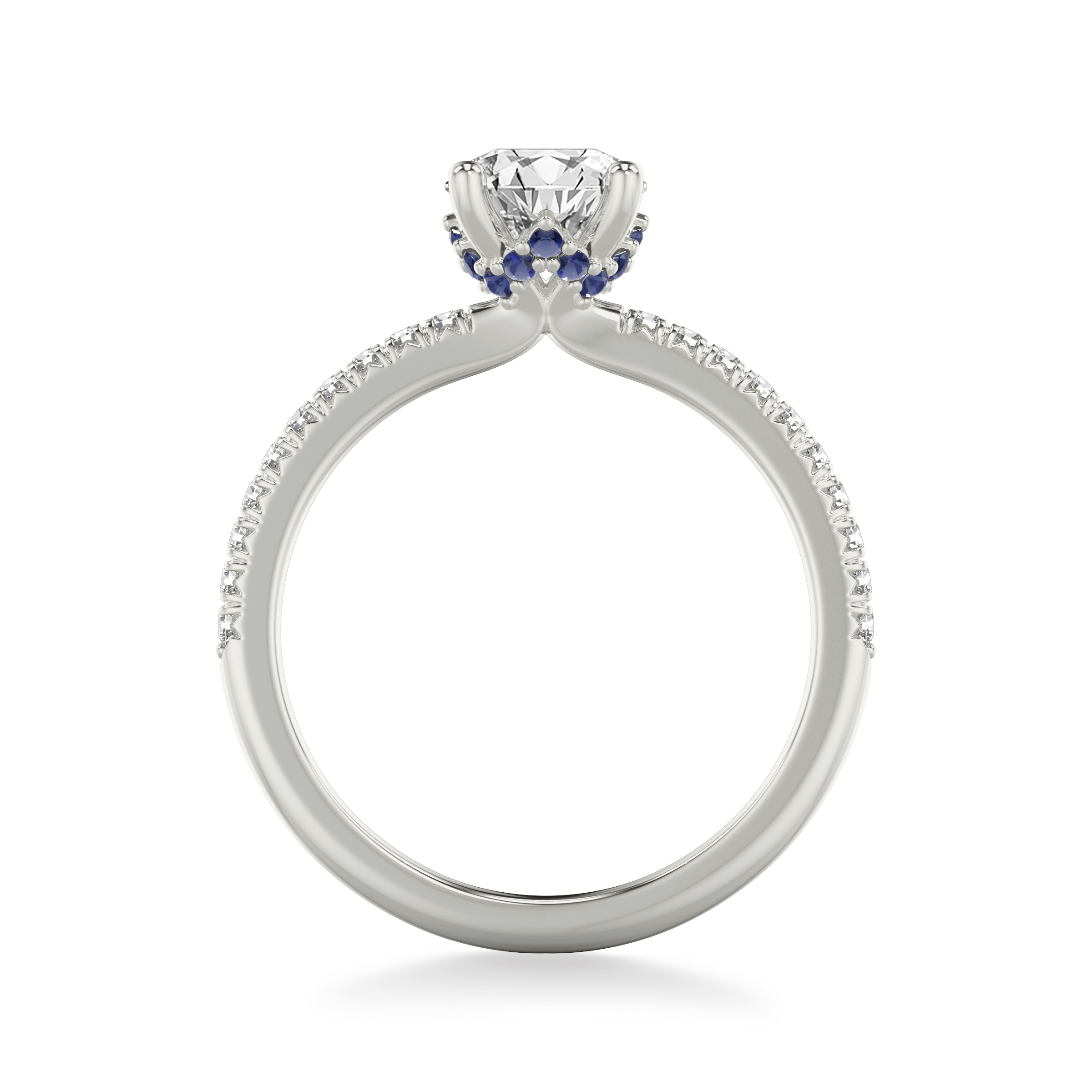 14K White Gold Maisie Sapphire Accent Engagement Ring