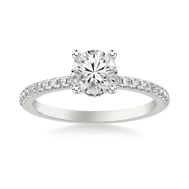 14K White Gold Maisie Sapphire Accent Engagement Ring