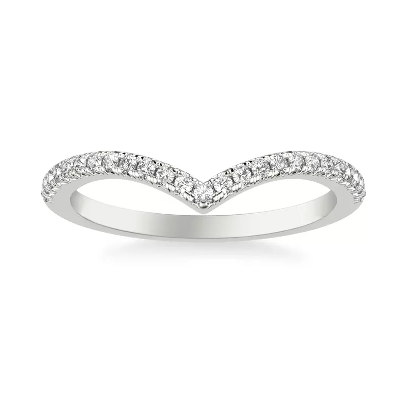 14K White Gold Maisie Pavé Diamond V-Band
