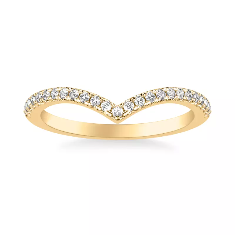 14K Yellow Gold Maisie Pavé Diamond V-Band