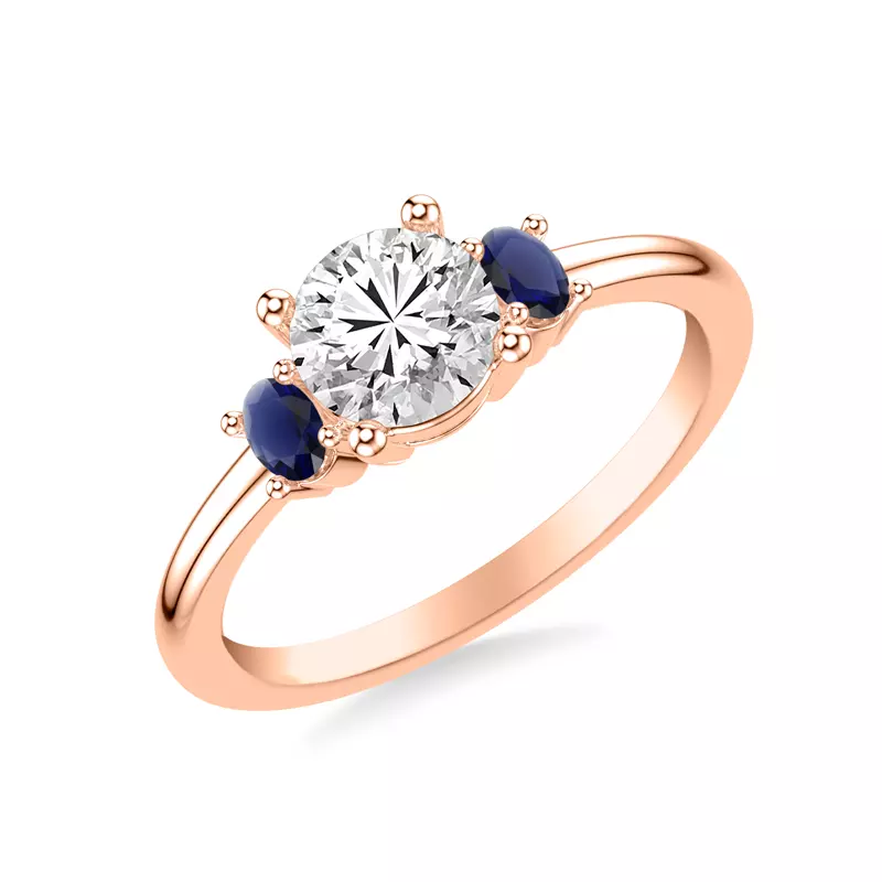 14K Rose Gold Kensley Sapphire Accent Engagement Ring