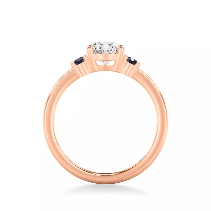 14K Rose Gold Kensley Sapphire Accent Engagement Ring