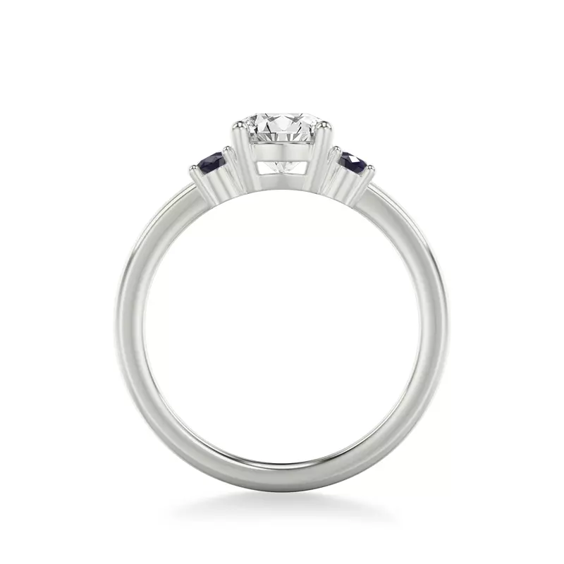 14K White Gold Kensley Sapphire Accent Engagement Ring