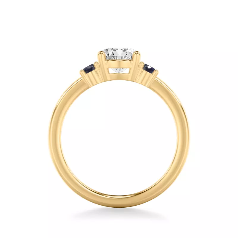 18K Yellow Gold Kensley Sapphire Accent Engagement Ring