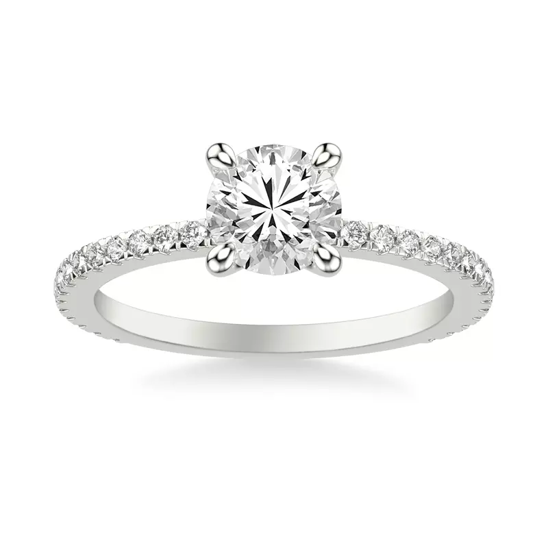 Platinum Lucinda Pavé Diamond Engagement Ring