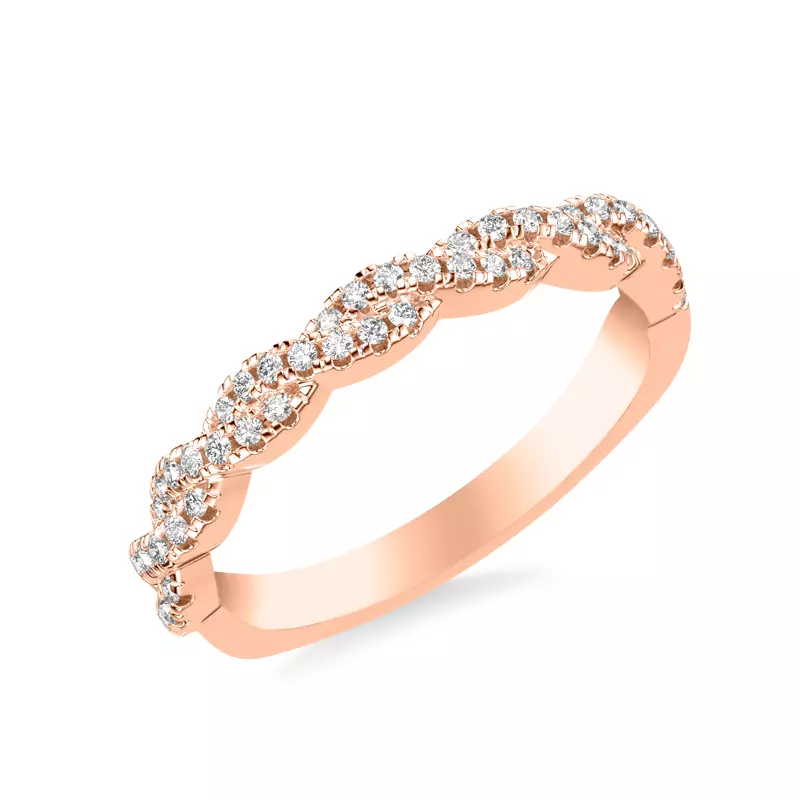 14K Rose Gold Janelle Twist Diamond Band