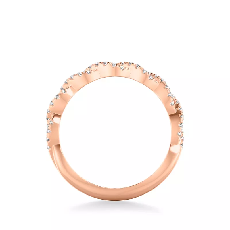 14K Rose Gold Janelle Twist Diamond Band