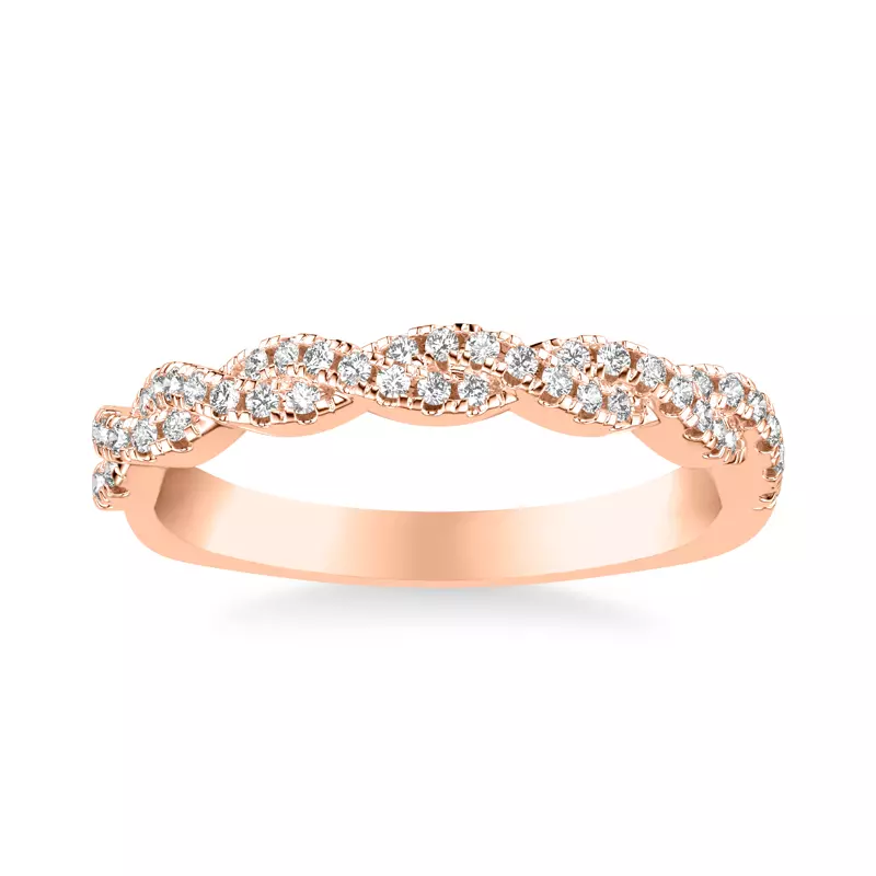 14K Rose Gold Janelle Twist Diamond Band