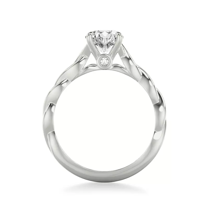 14K White Gold Janelle Twist Solitaire Plus Engagement Ring