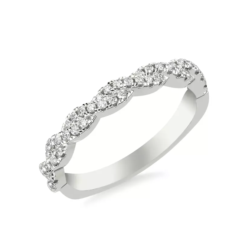 14K White Gold Janelle Twist Diamond Band