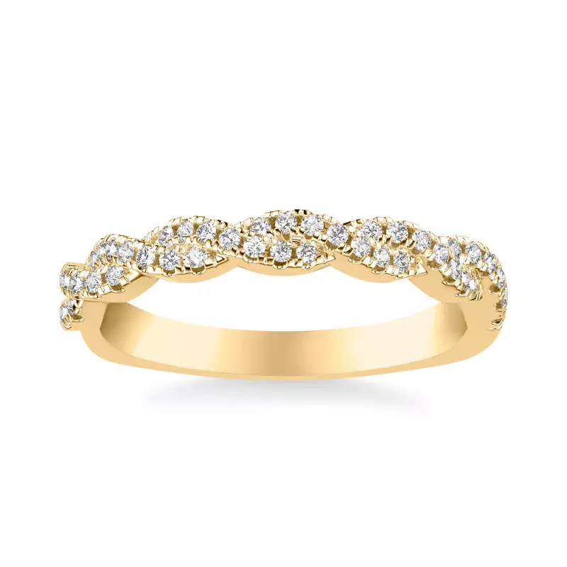 14K Yellow Gold Janelle Twist Diamond Band