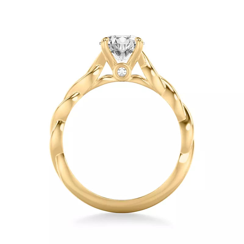 18K Yellow Gold Janelle Twist Solitaire Plus Engagement Ring