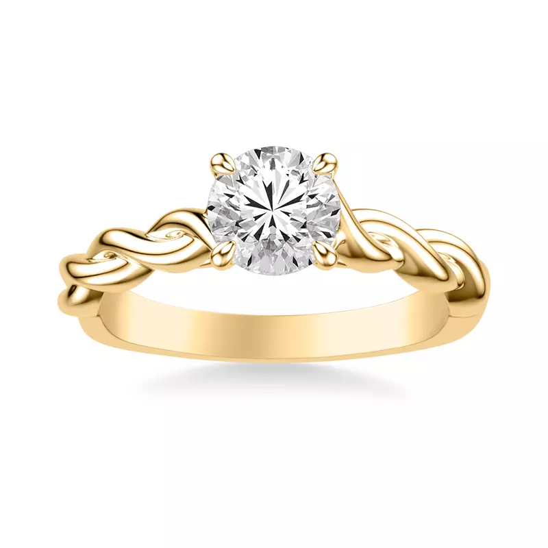 18K Yellow Gold Janelle Twist Solitaire Plus Engagement Ring