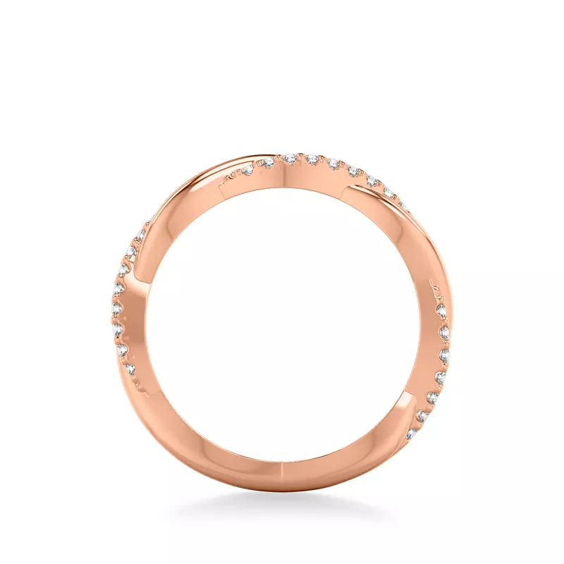 14K Rose Gold Linda Twisted Pavé Band