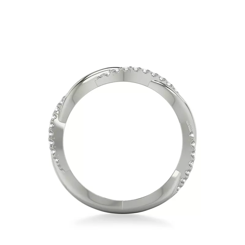 14K White Gold Linda Twisted Pavé Band