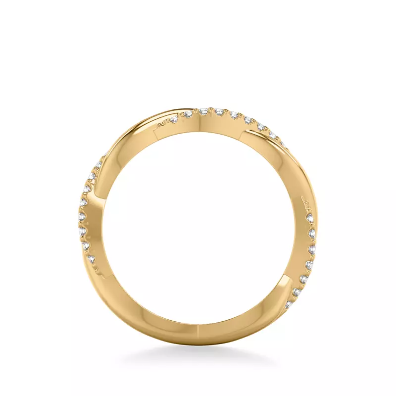 18K Yellow Gold Linda Twisted Pavé Band