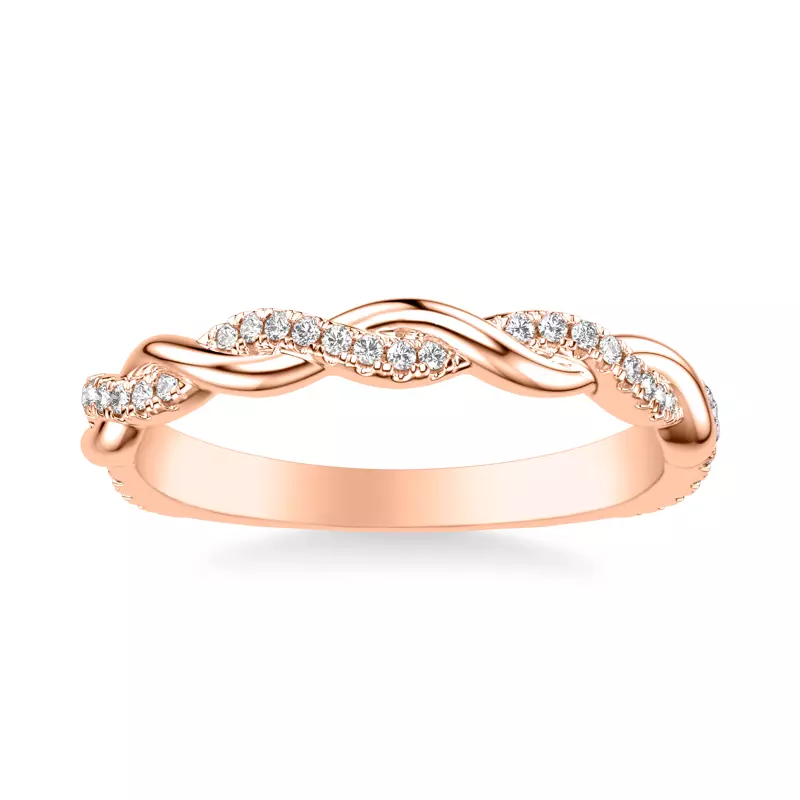 14K Rose Gold Darcy Diamond Twist Band