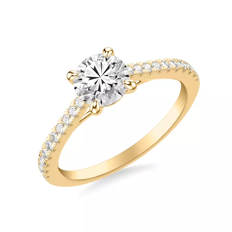 18K Yellow Gold Manon Diamond Adorned Engagement Ring