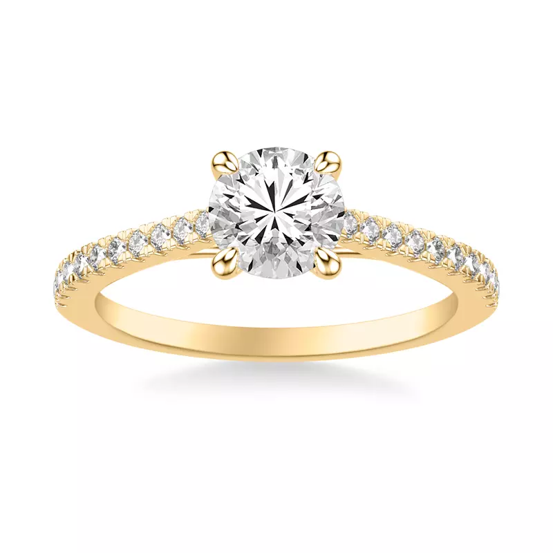 18K Yellow Gold Manon Diamond Adorned Engagement Ring