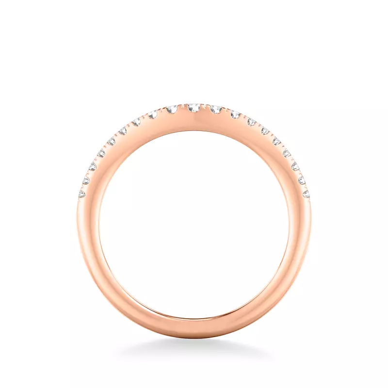 14K Rose Gold Elina Pave Contoured Band